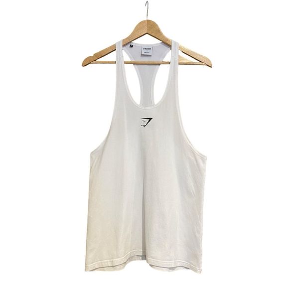 Gymshark Men’s Critical Stringer White Stretchy Muscle Tank S - Picture 4 of 12